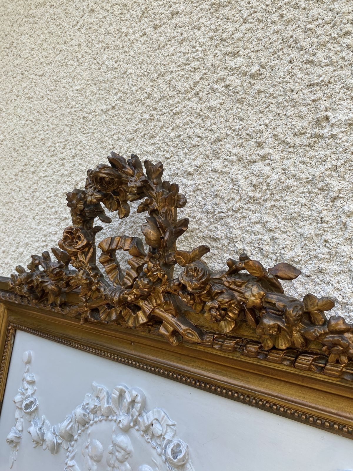 photo for sale Louis XVI Style Mirror In Gilded Wood With Gold Leaf, 74x150cm