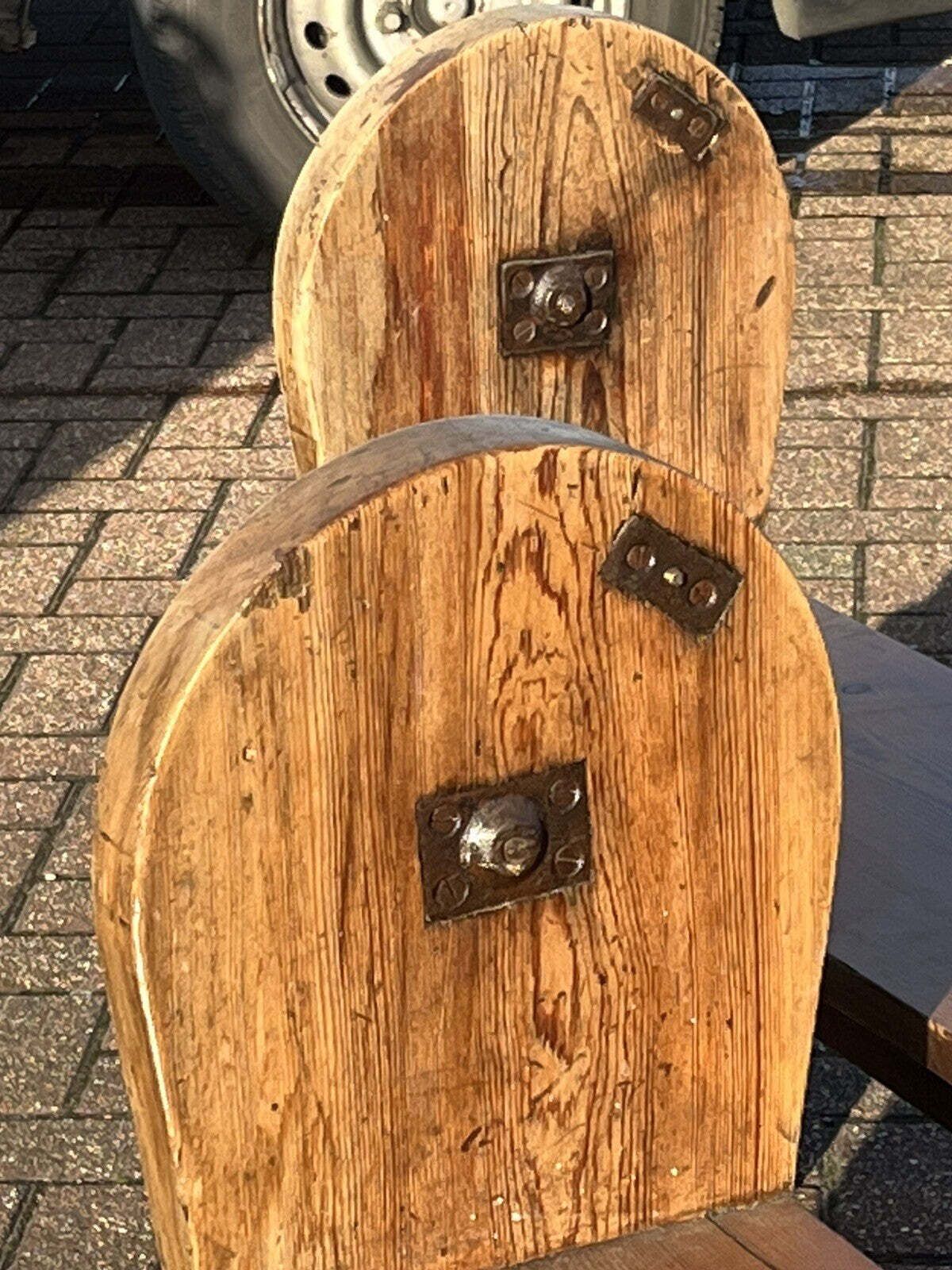Huge Pair Of Antique Pine Benches :  260 Cms In Length. Interior Designer Pieces photo furniture