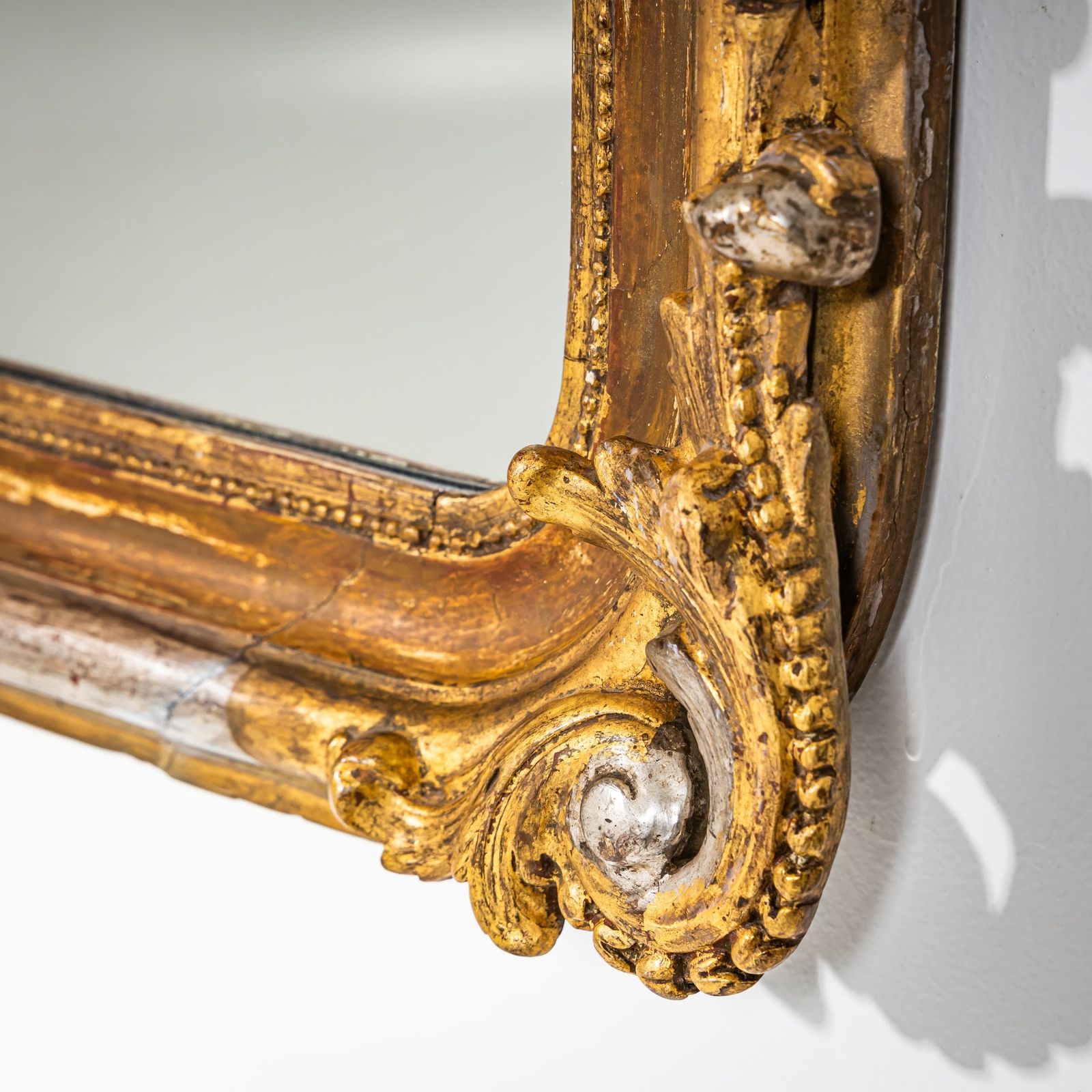 Giltwood Wall Mirror In Baroque Style, Second Half Of The 19th Century photo for sale