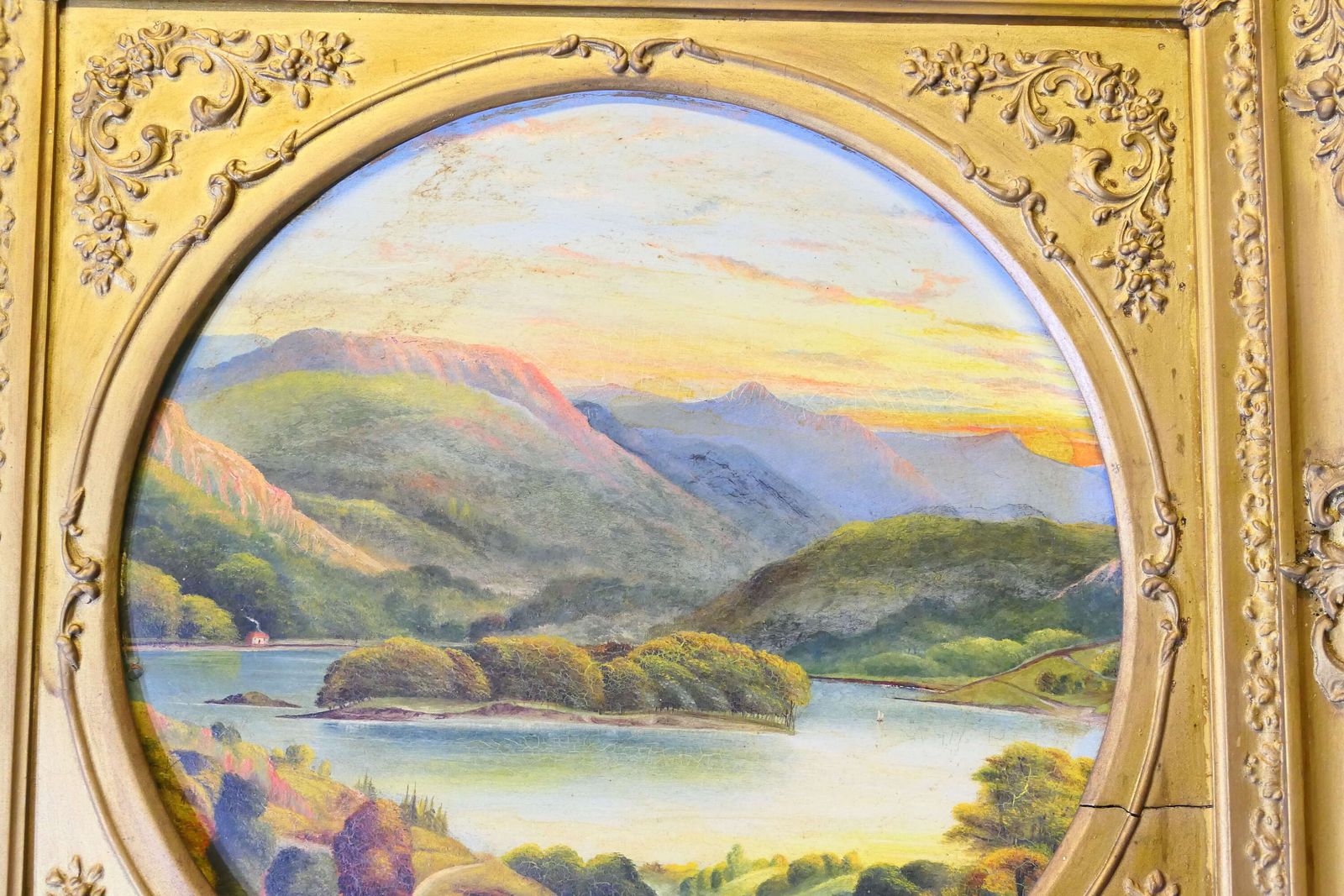 Unsigned Victorian Landscape In A Large Square Frame photo Art