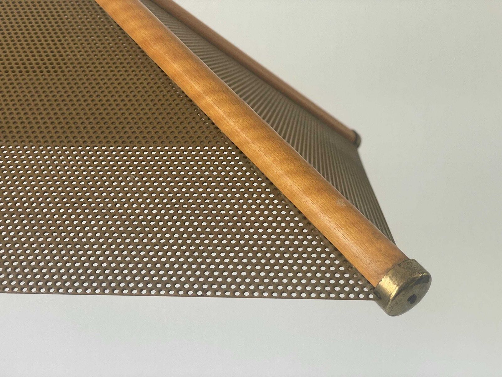 4 Leaves Wood Lines And Metal Body Pendant Lamp, 1960s, Italy photo 2778.0