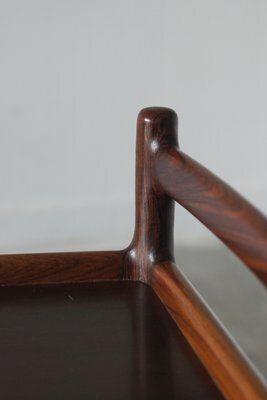 Mid Century Modern Danish Serving Trolley In Rosewood By Henning Korch For Silkeborg, 1960s photo buy