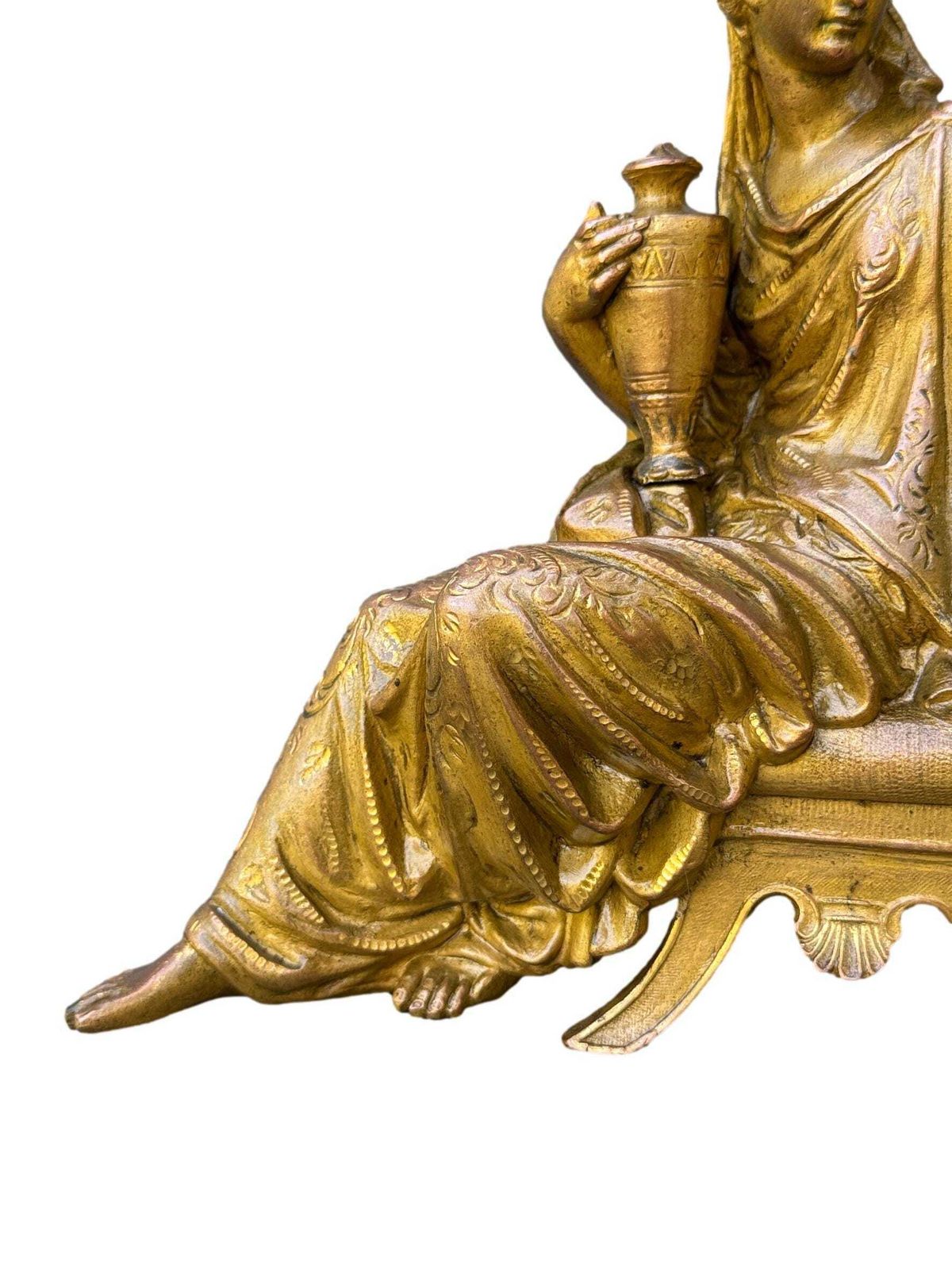 Antique French Gilded Spelter Statue, Allegory Of Commerce, 19th Prosperity Figure, Unique Gift photo Home Decor