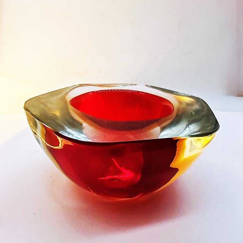 1960s Big Stunning Geode   Ashtray In Murano Glass By Flavio Poli For Seguso. Made In Italy photo furniture