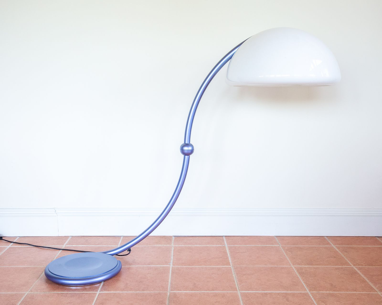 Large Space Age Floor Lamp By Elio Martinelli Serpente Lamp Ferrari Blue Italian Designer Mid Century Mcm Martinelli Luce Adjustable Reading Lamp photo 2750.0