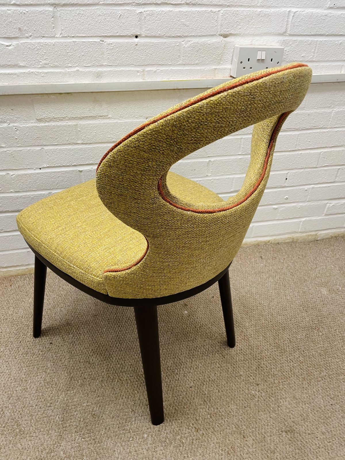 Set Of 6 Vintage Italian Dining Chairs Reupholstered In Multicoloured Fabric photo vintage