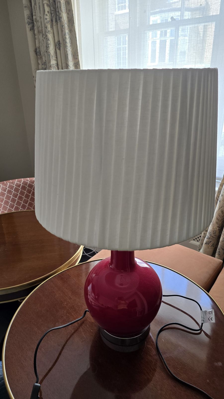 Pair Of Ox Blood Glazed Chinese Table Lamps With Metal Base photo Lighting