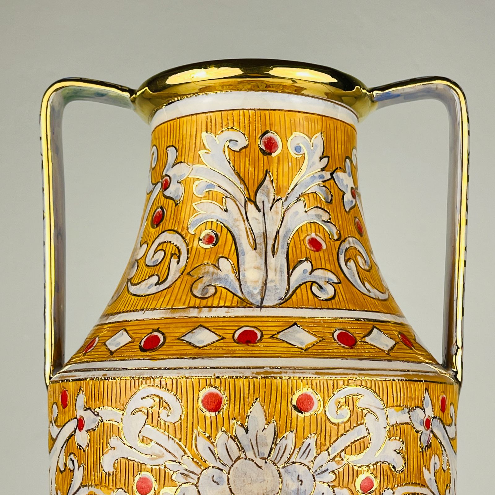 Antique Ceramic Vase By Serafino Volpi For Deruta, Italy, 1940 50s photo for sale