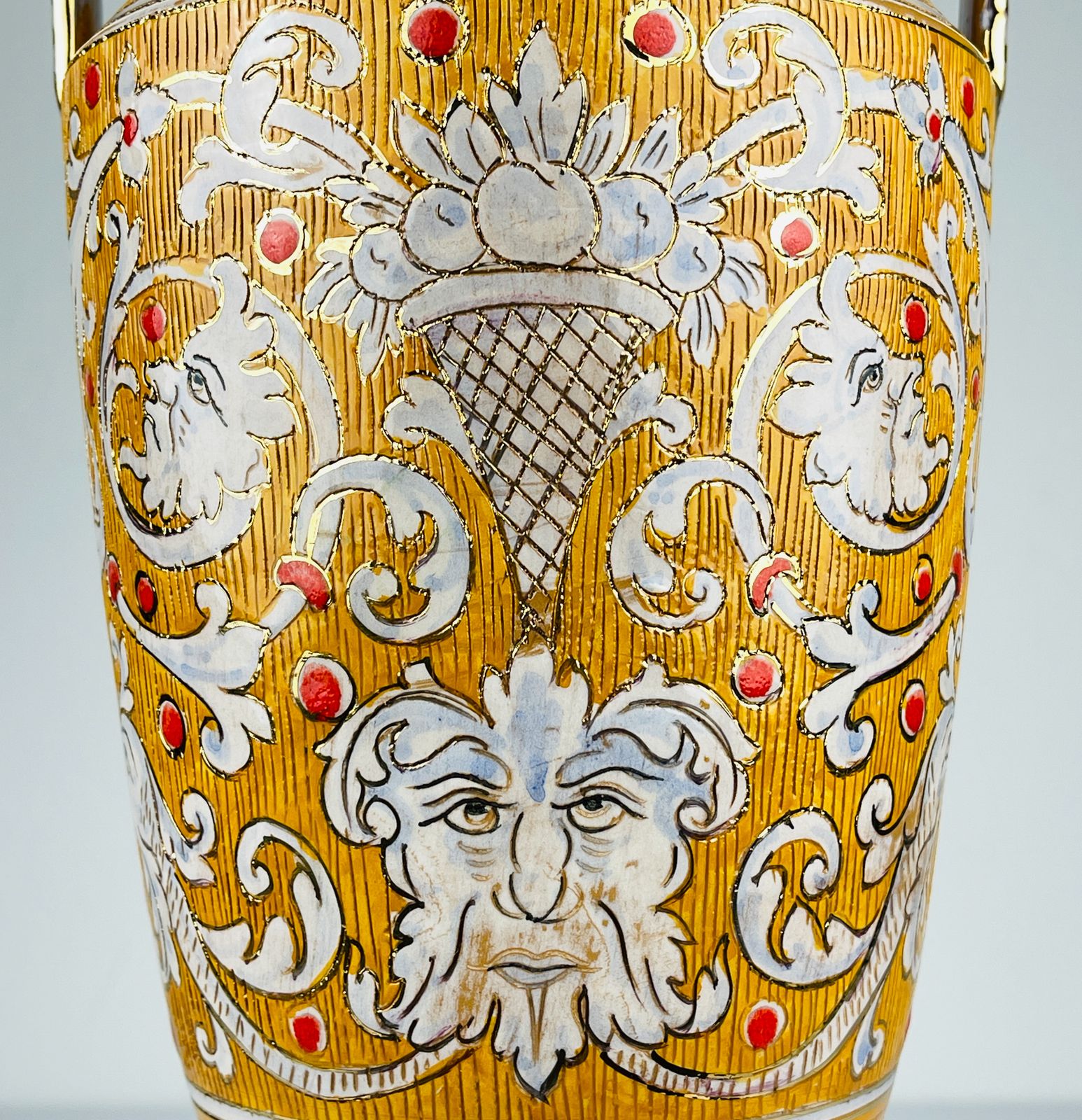 photo for sale Antique Ceramic Vase By Serafino Volpi For Deruta, Italy, 1940 50s