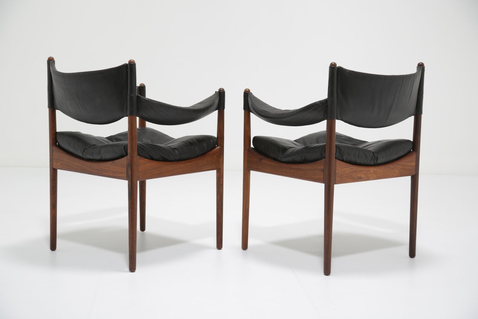 Kristian Vedel 'Modus' Eetstoelen: Set Van 8, Zeldzaam Palissander & Zwart Leer, Voor Søren Willadsen, Denemarken, Jaren 1960 photo vinterior