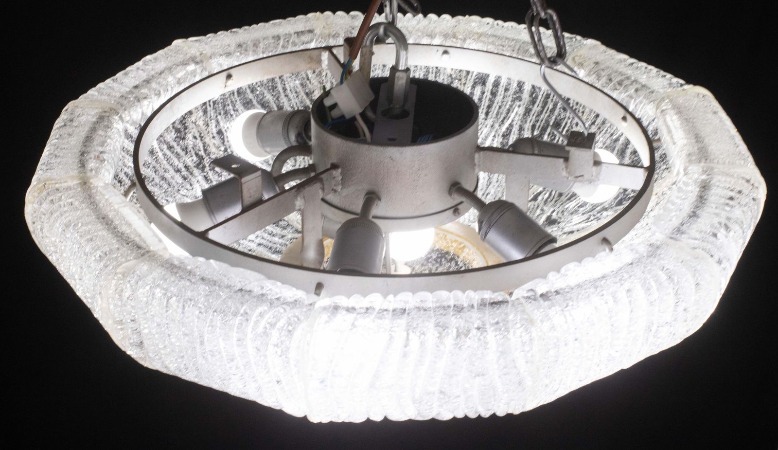 Luxurious Murano Glass Ceiling Lamp Model Royal By Barovier E Toso, 1970s photo vintage