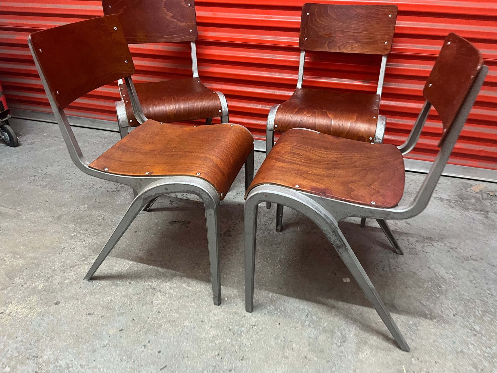Esavian Stacking Chair By James Leonard For Esa, 1950s, Restored Set Of Four photo buy