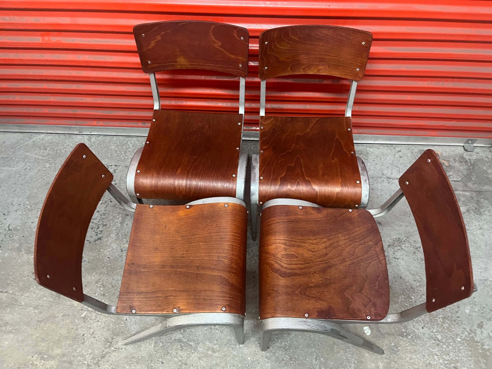 photo furniture Esavian Stacking Chair By James Leonard For Esa, 1950s, Restored Set Of Four