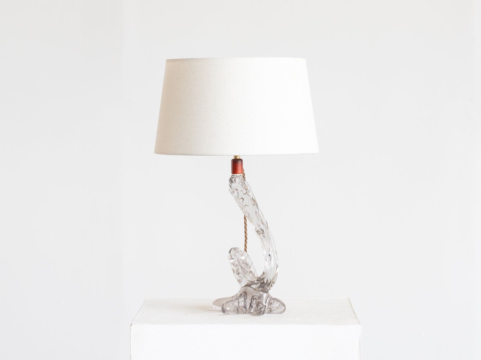 French Crystal Glass Table Lamp By Crystelde