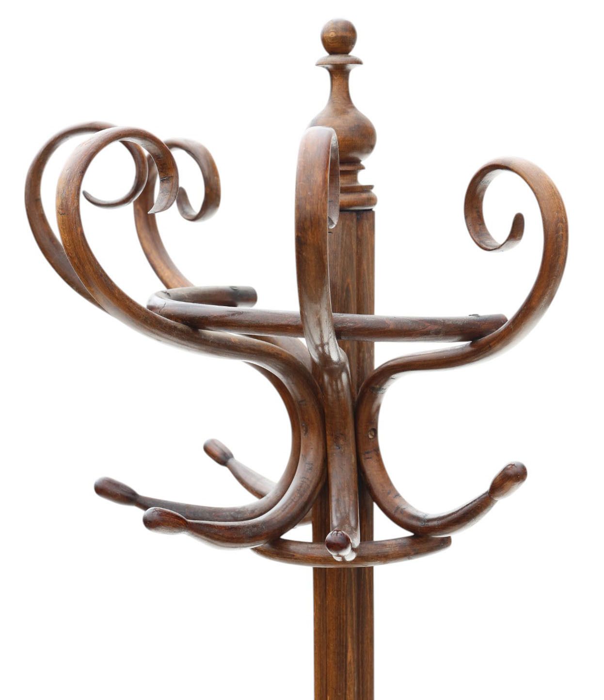 Antique C.1900 Large Bentwood Coat & Hat Stand – Quality Hall Rack, Wall Standing Design photo for sale