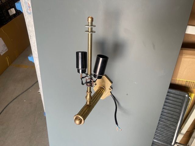 Set Of 12  Brass Wall Sconces With Satin Shades, 1980s photo buy