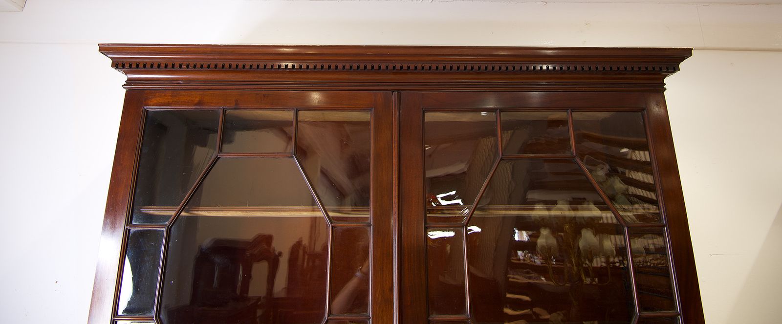 Antique Carved Mahogany Bookcase On Stand photo for sale
