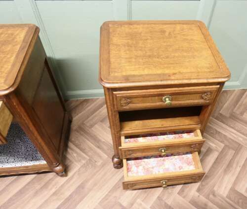 Pair Of French Golden Oak Bedside Cabinets photo 840.0