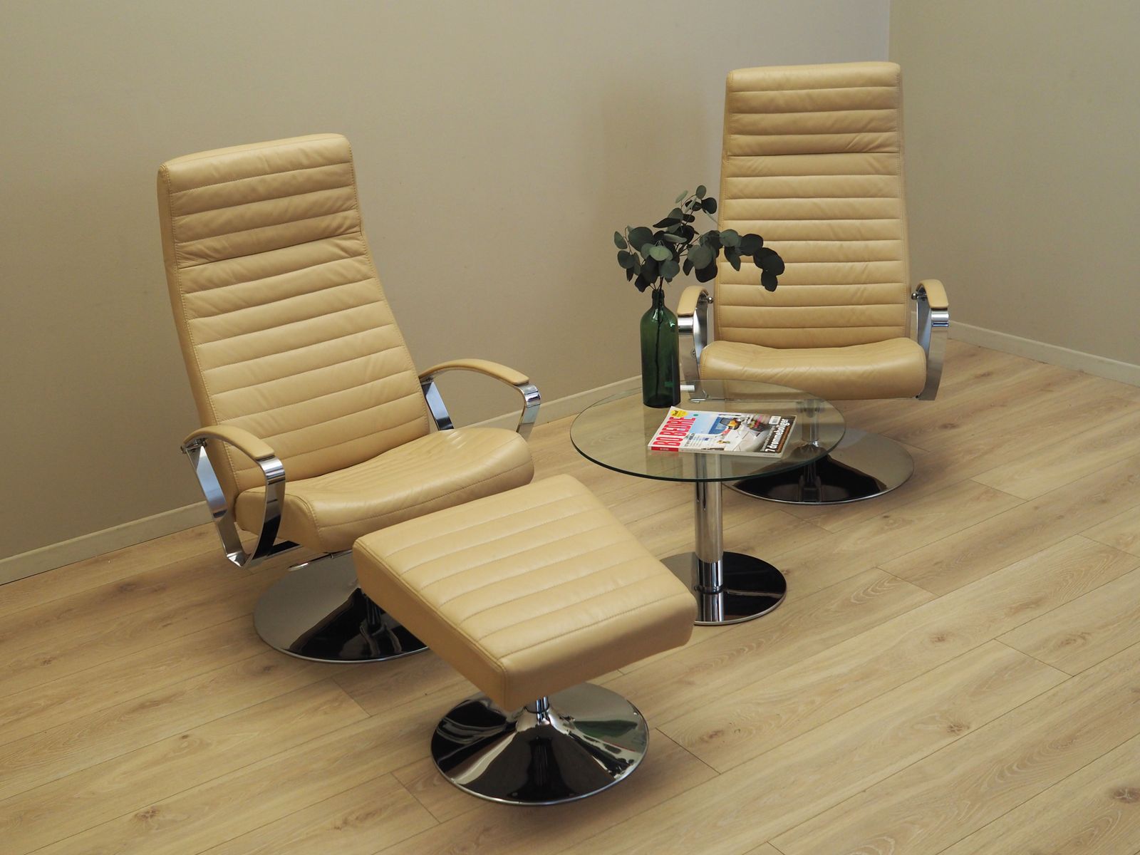 Lounge Fauteuil Met Voetenbank, Deens Design, Jaren 1970, Fabrikant: Boconcept photo for sale