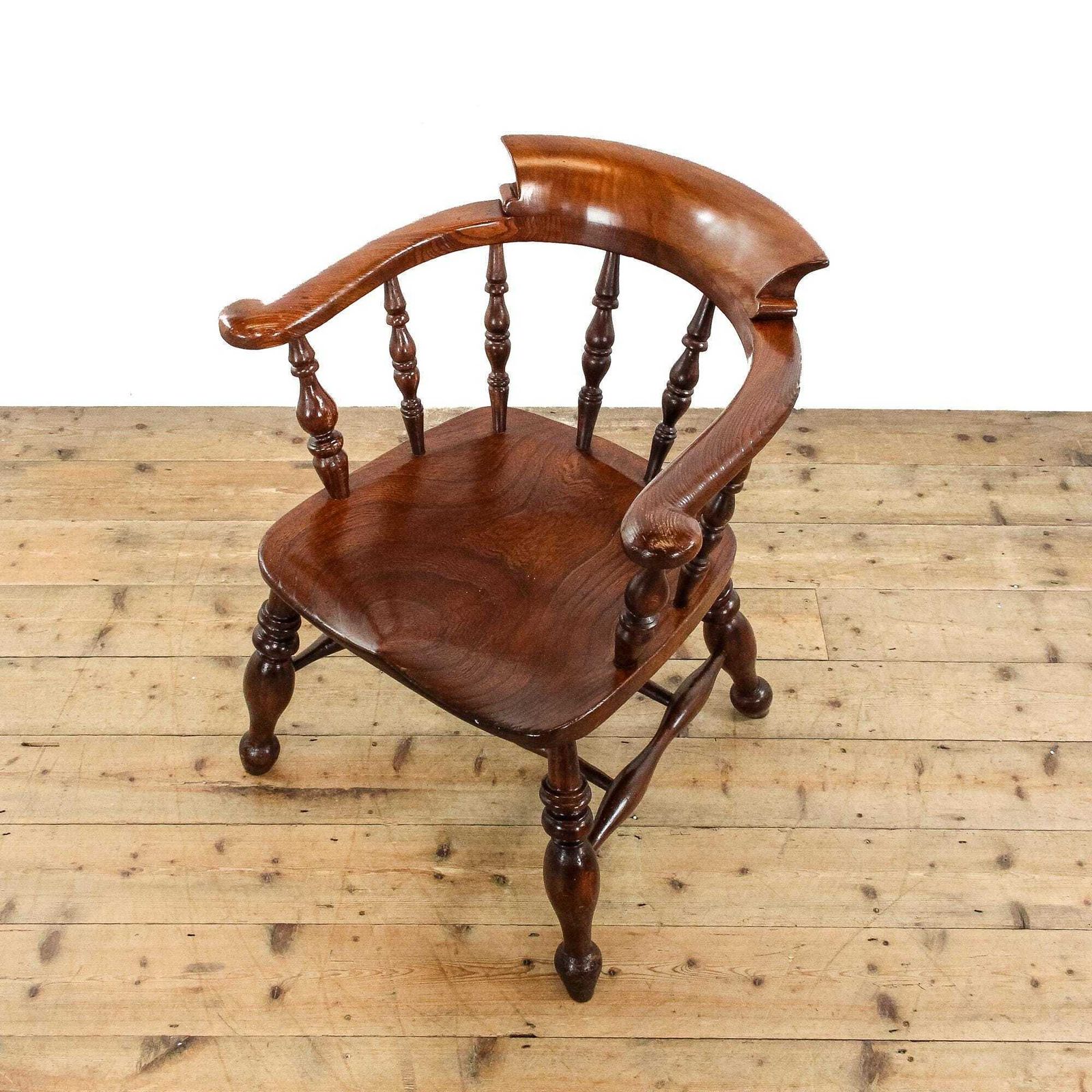 Antique Elm And Beechwood Elbow Chair | Antique Captain’s Armchair | Antique Furniture | Antique Armchairs photo vinterior