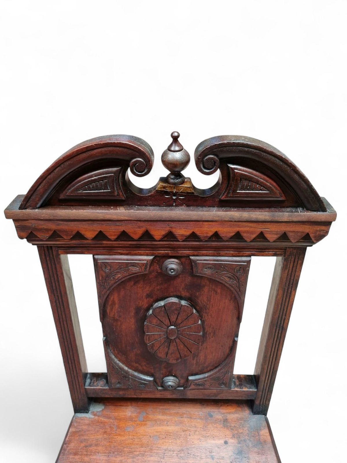 Antique Mahogany Hall Chair / Highly Carved C1840 photo buy