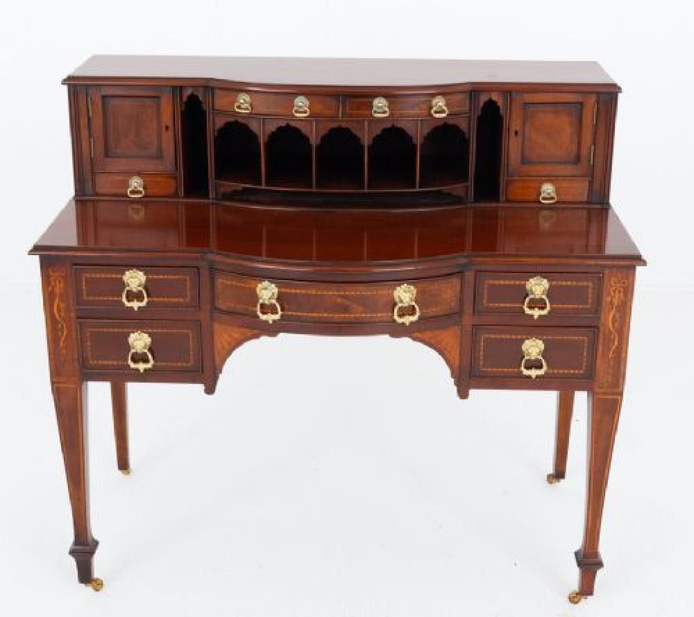 Sheraton Desk Mahogany Bonheur Du Jour 1880 photo furniture