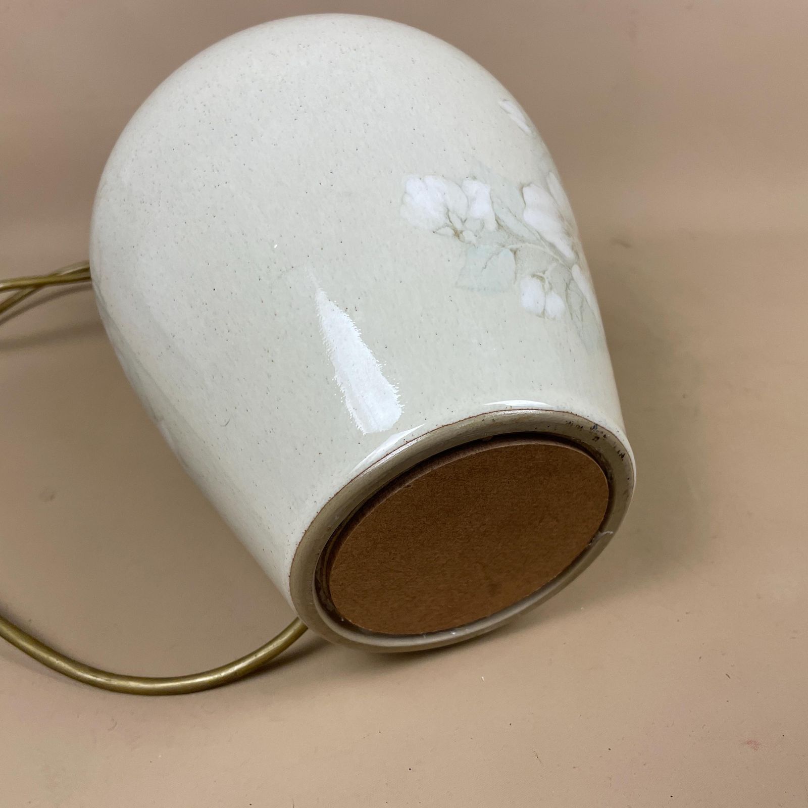 Vintage Ceramic Lamp Bedside Table Light Floral Pale Sage Green Brass Fittings Cottage Luxury Medium photo buy