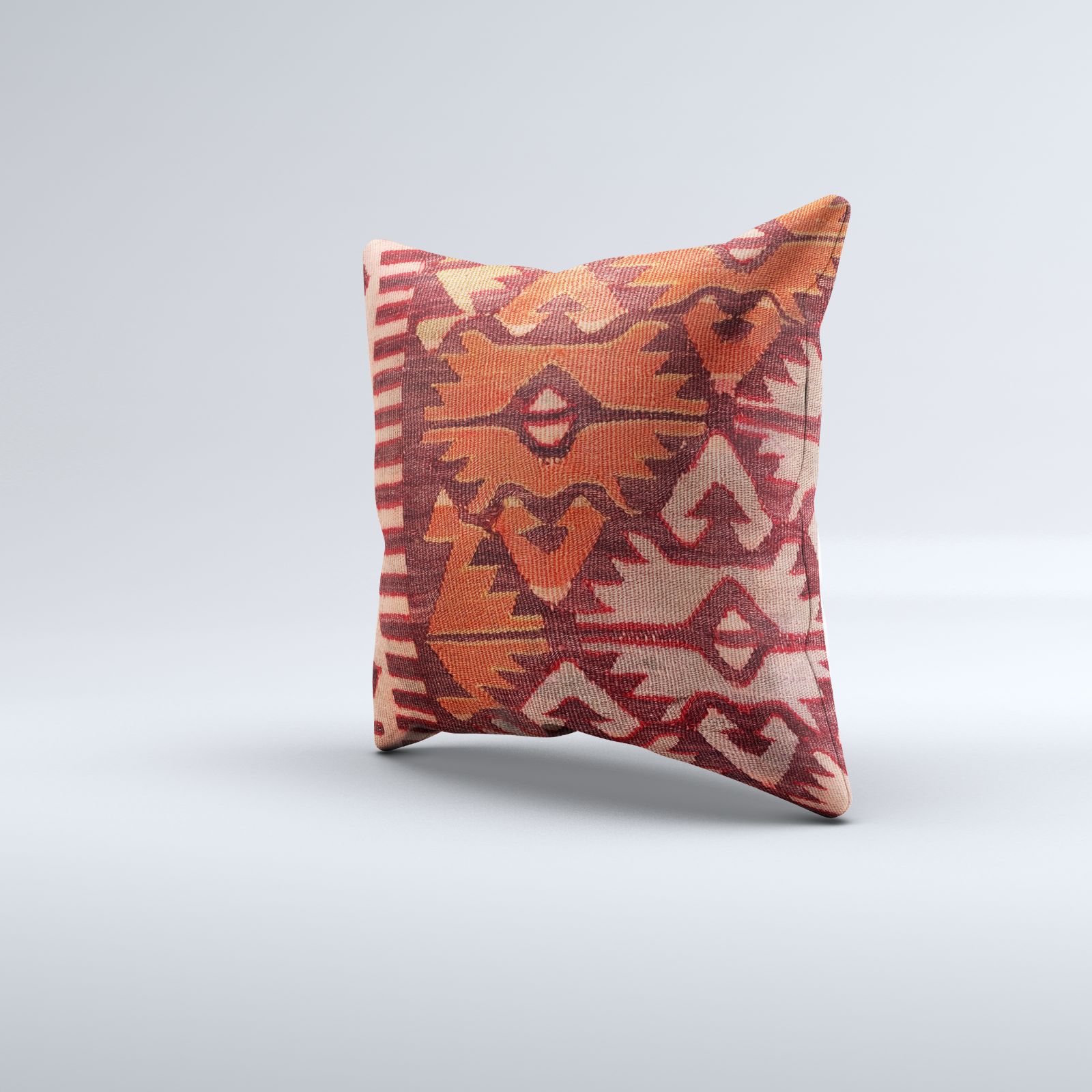 Turkish Kilim, Carpet Cushion Cover 60x60 Cm Square Wool Large Pillowcase 66523 photo for sale