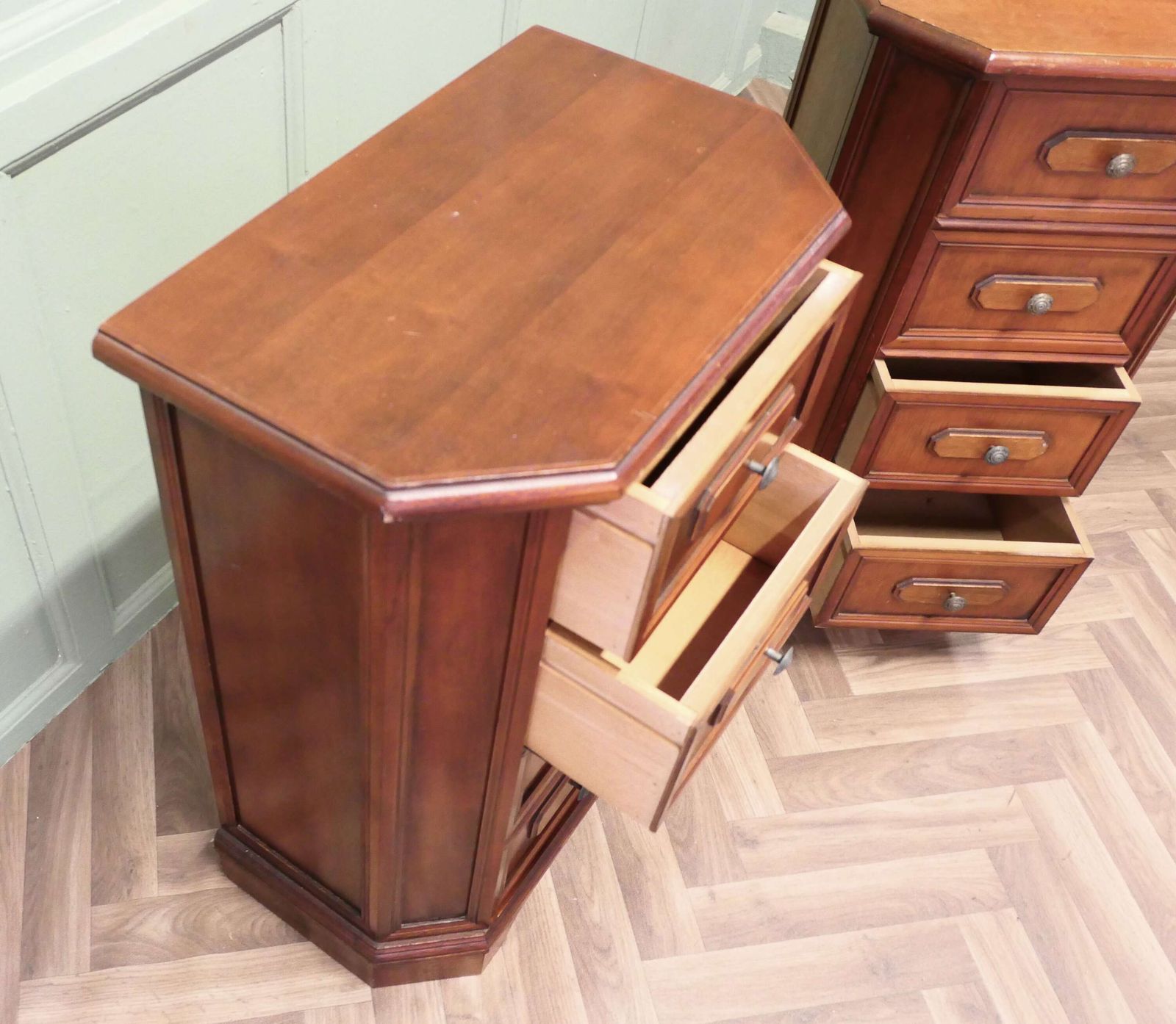 A Pair Of Arts And Crafts Style 4 Drawer Chest Of Drawers, Night Tables photo buy