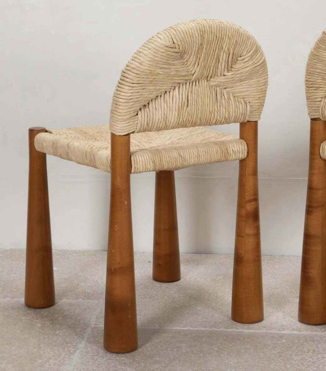 Mid Century Set Of 6 Italian Dining Chairs By Alessandro Becchi, 1970s photo 8050.0