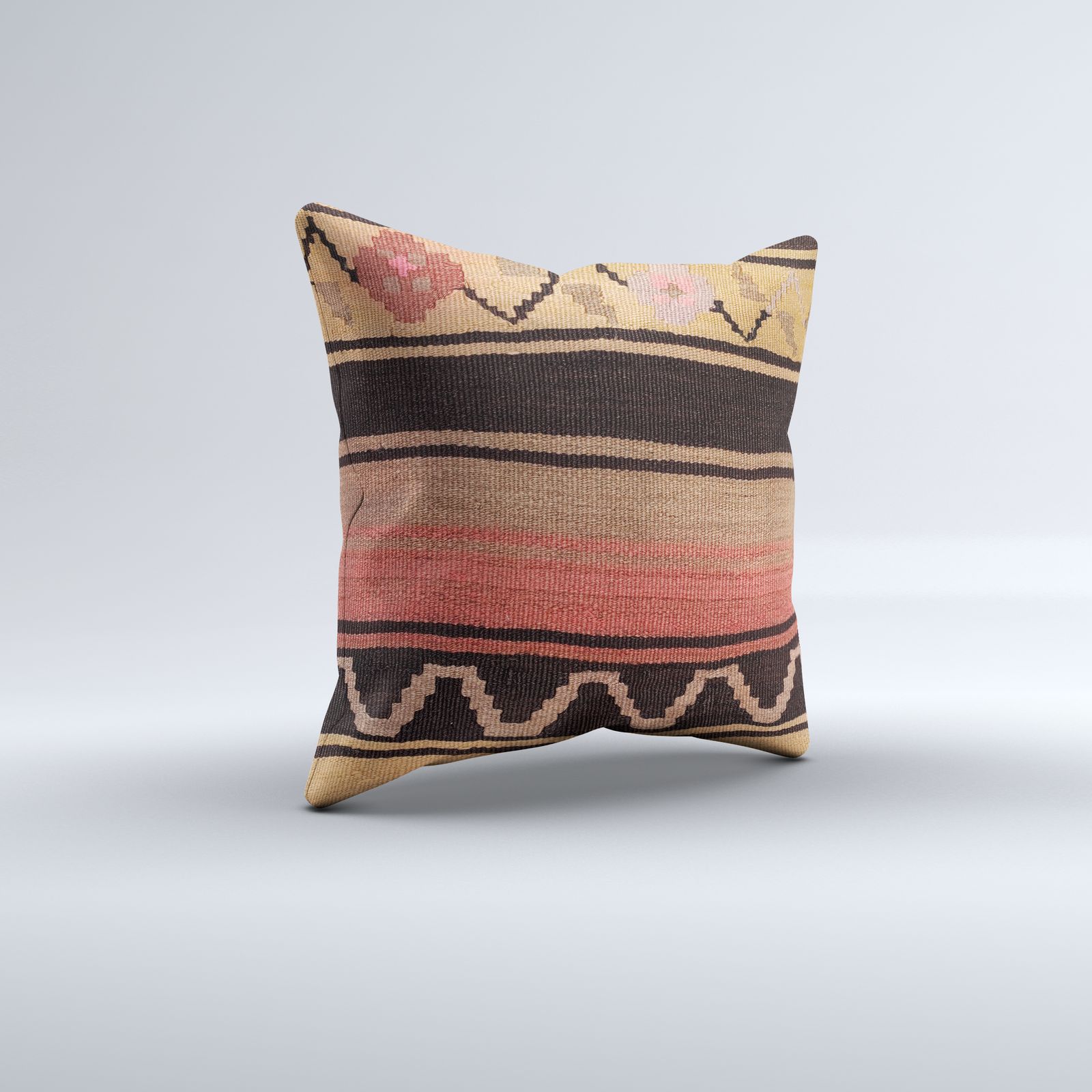 Vintage Turkish Kilim Cushion Cover 60x60 Cm Square Wool Large Pillowcase 66528 photo furniture