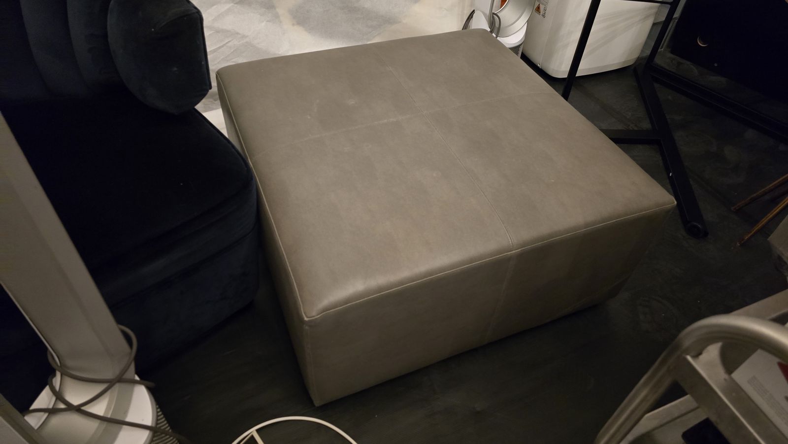 Grey Leather Ottomann Coffee The Sofa & Chair Company photo Furniture