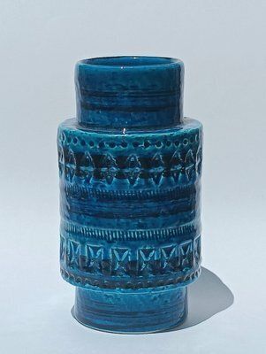 Ceramic Rimini Blu Vase By Aldo Londi For Bitossi, 1960s