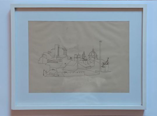 Andreu Alfaro, Urban Landscape Drawing Of Valencia, 1958, Ink
