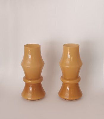 Opaline Glass Vases, 1970s, Set Of 2