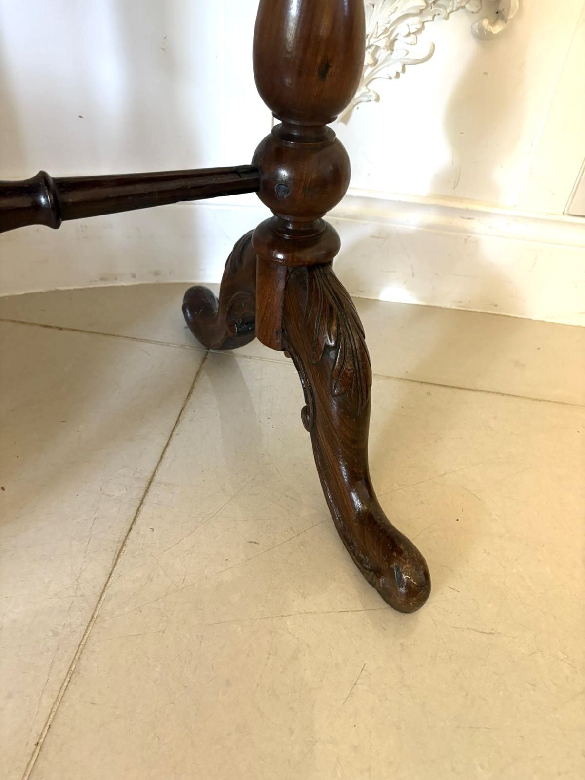 photo for sale Unusual Oval Antique 19th Century Quality Padauk Wood Side Table