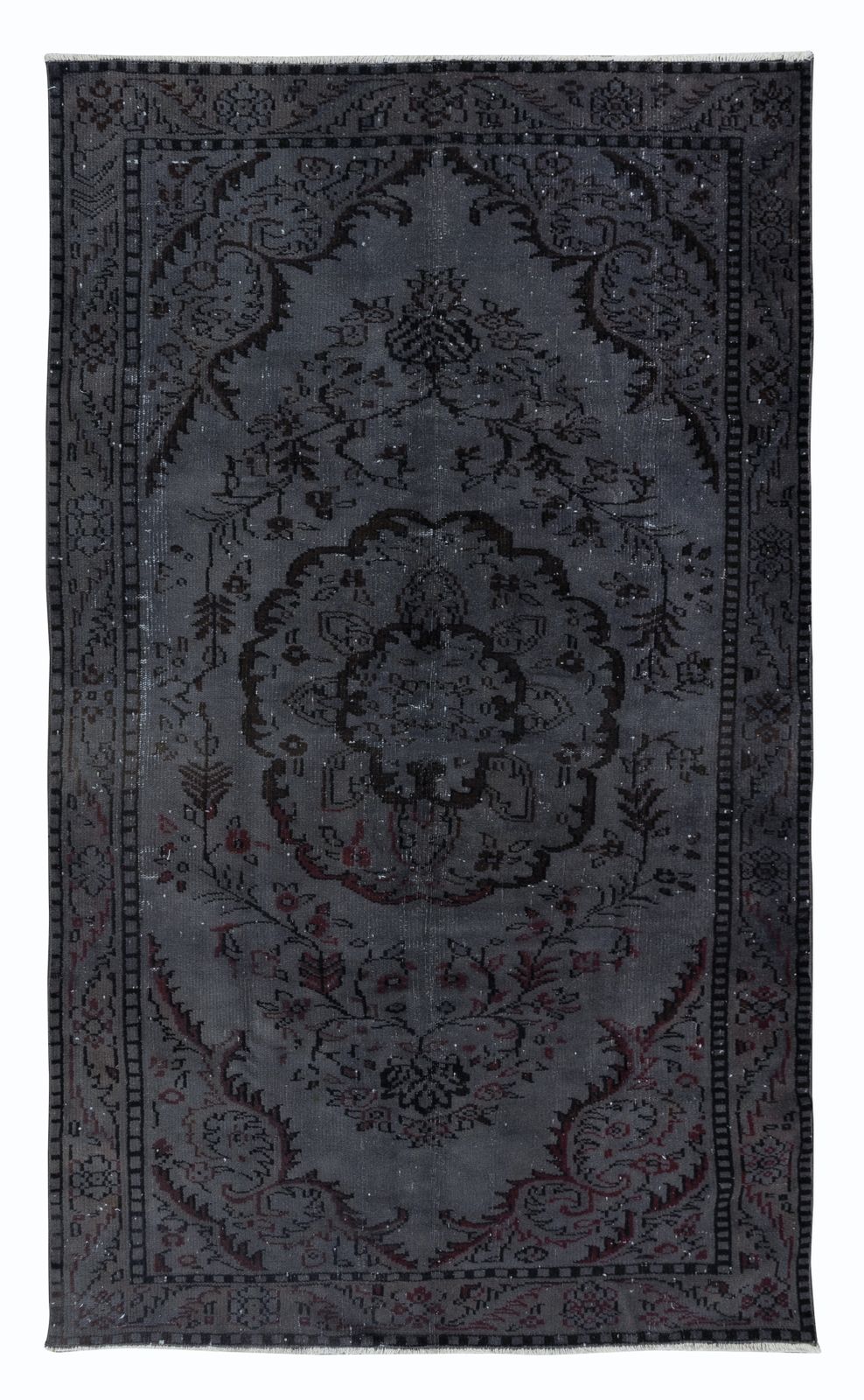 5.4x8.7 Ft Handmade Turkish Rug In Dark Gray, Great 4 Modern Interiors