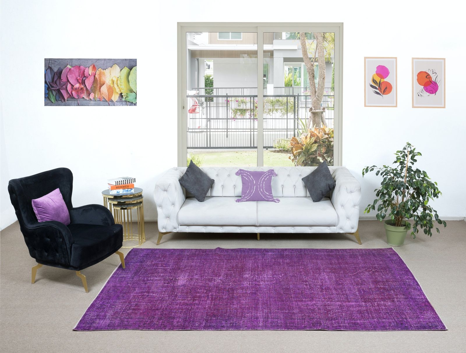 6x9.8 Ft Purple Handmade Indoor Outdoor Rug For Bedroom. Turkish Bohemian Carpet photo vinterior