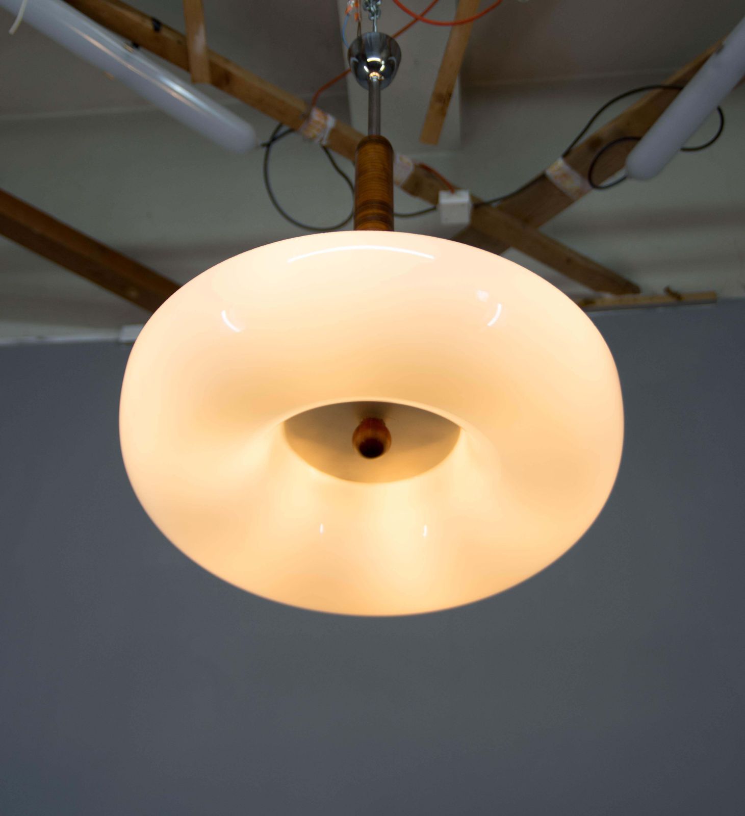 Rare Functionalist Chandelier Made By Up Zavody In 1930s photo vintage