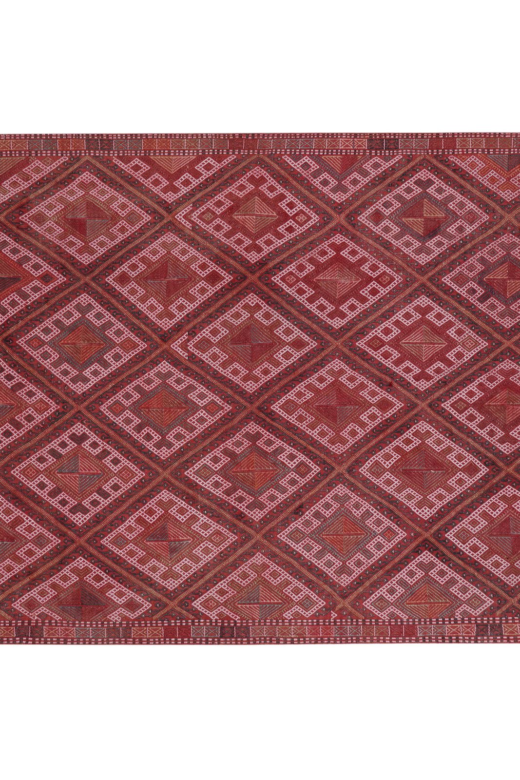 Turkish Jajim Kilim Wool Rug With Geometric Motif 5'1'' X 8'1'' photo for sale