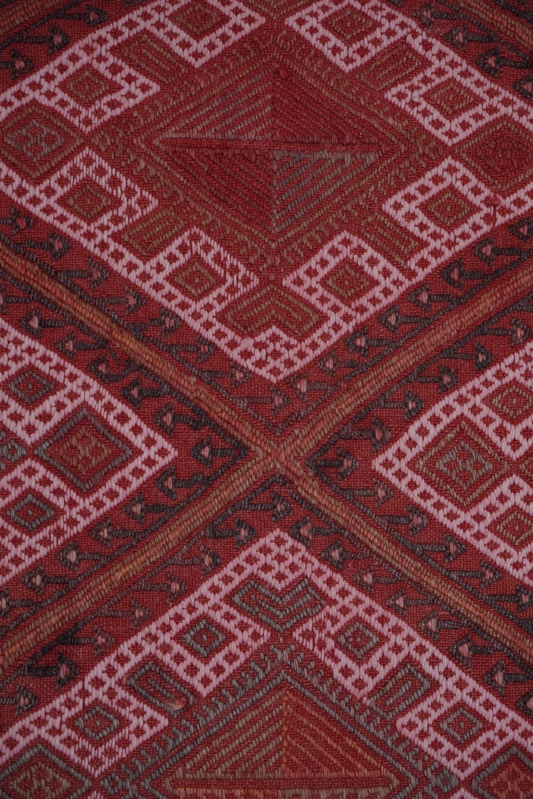 Turkish Jajim Kilim Wool Rug With Geometric Motif 5'1'' X 8'1'' photo vintage