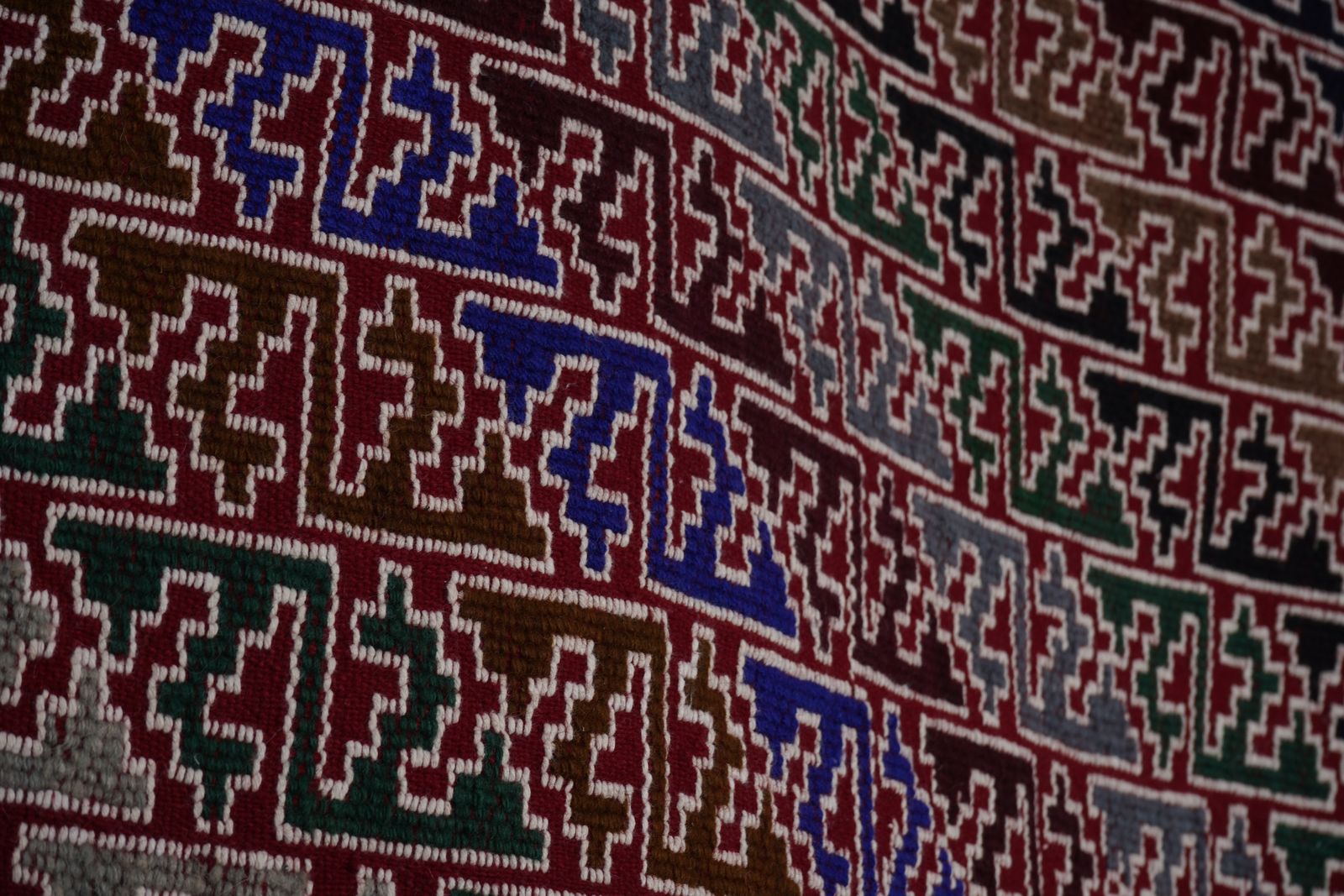 Mid 20th Century Jajim Kilim With Diagonal Stripes 5'4'' X 7'9'' photo for sale