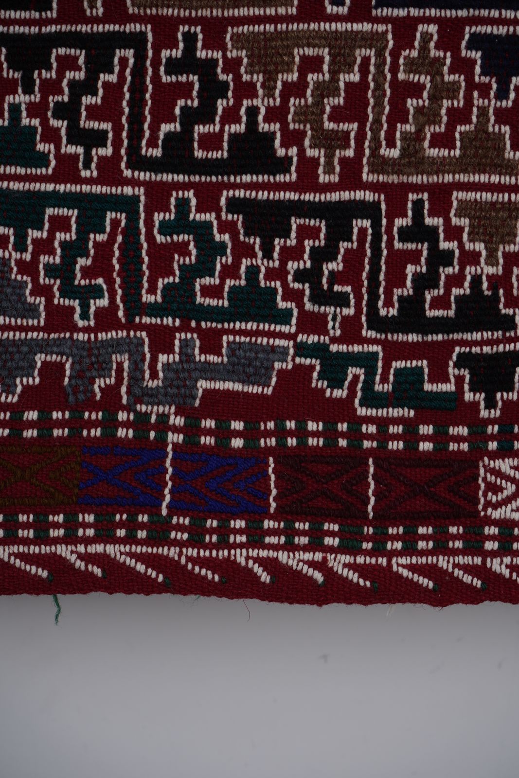 photo for sale Mid 20th Century Jajim Kilim With Diagonal Stripes 5'4'' X 7'9''