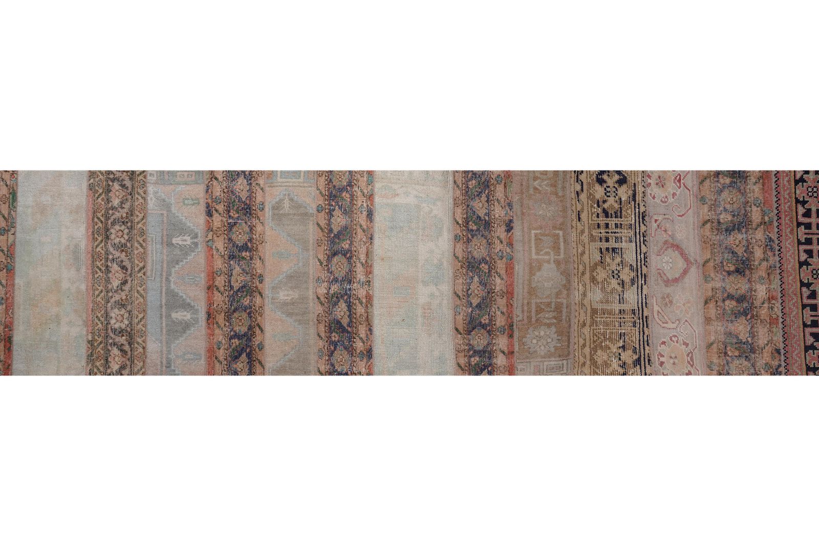 1960s Turkish Oushak Extra Long Runner With Mid Century Modern Style 2'5'' X 63'1'' photo Textiles