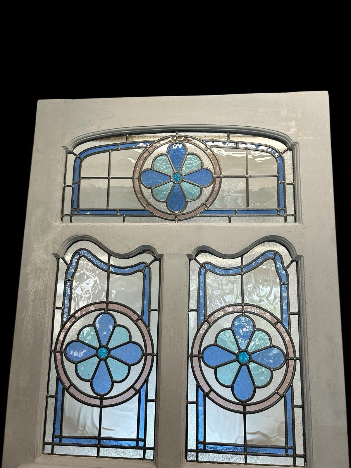 Large Edwardian Stained Glass Front Door Old Antique Period Reclaimed Refurb photo Home Fixtures
