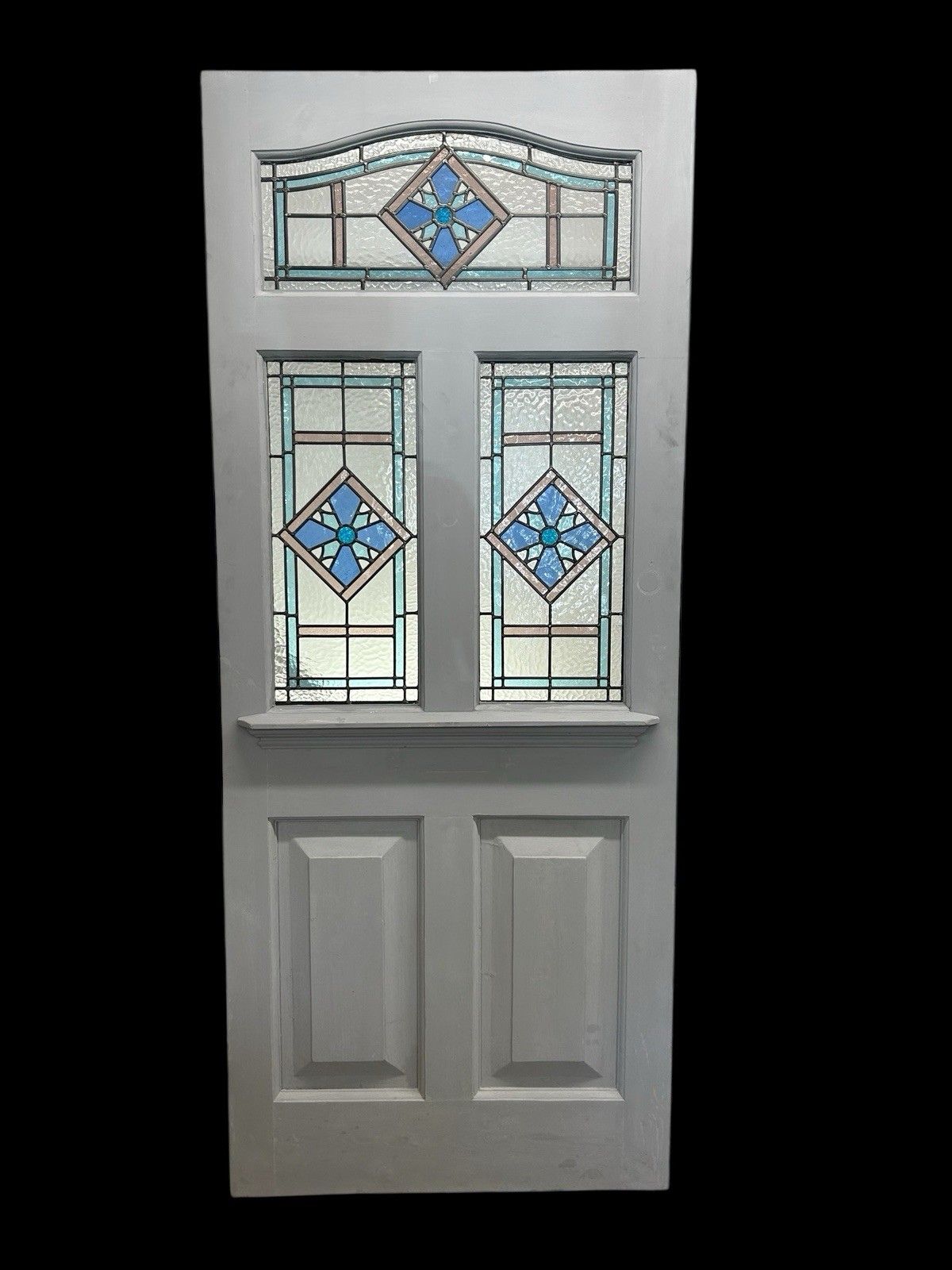 Large Edwardian Stained Glass Front Door Old Antique Period Reclaimed Refurb