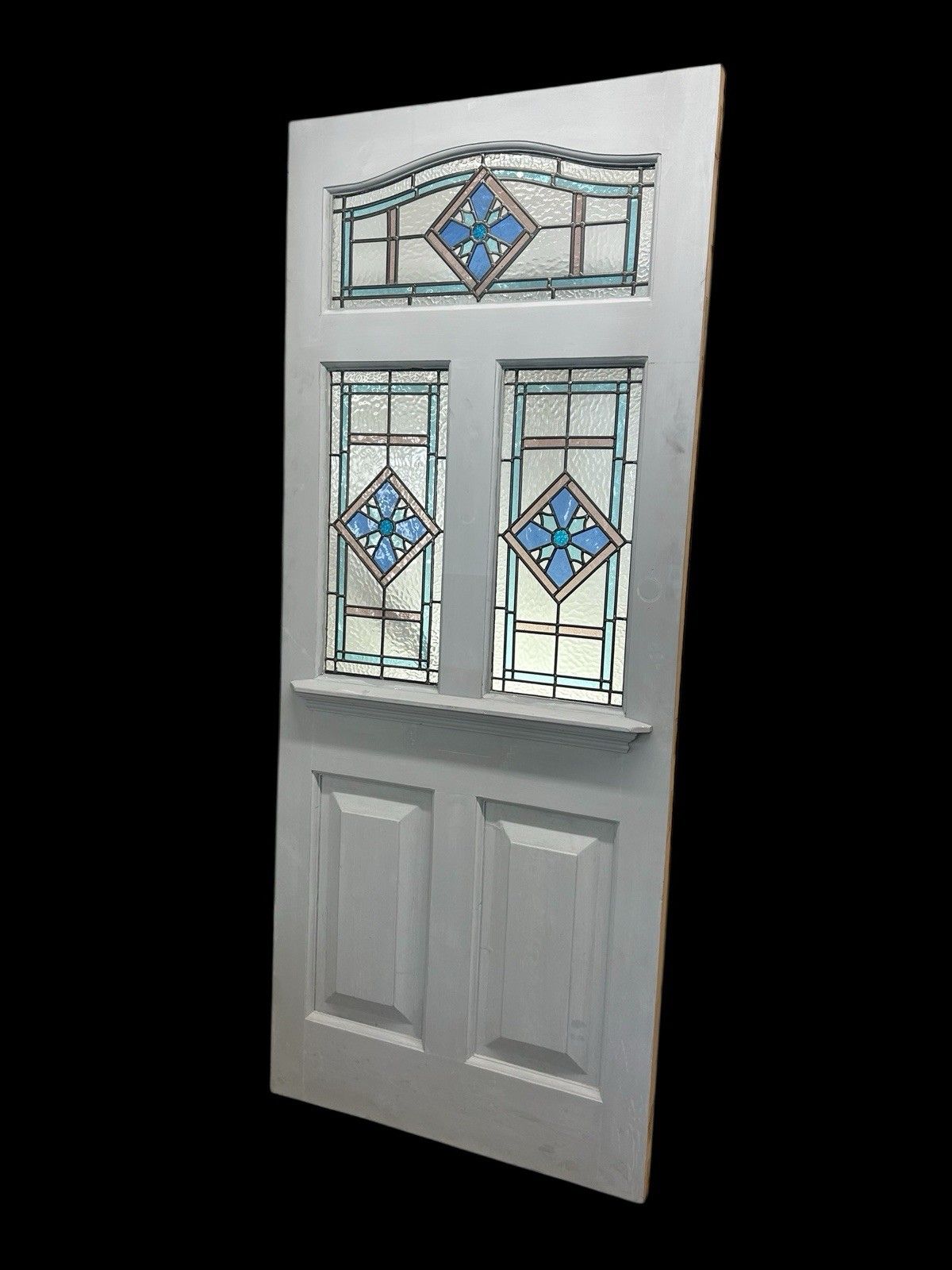 Large Edwardian Stained Glass Front Door Old Antique Period Reclaimed Refurb photo for sale