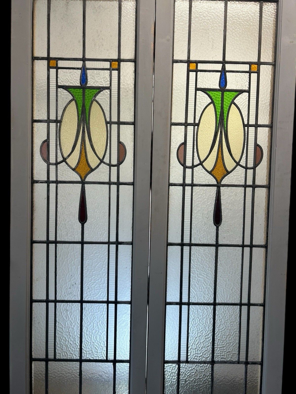Art Deco French Doors Room Dividers Stained Glass Old Period Reclaimed Antique photo 1947.0