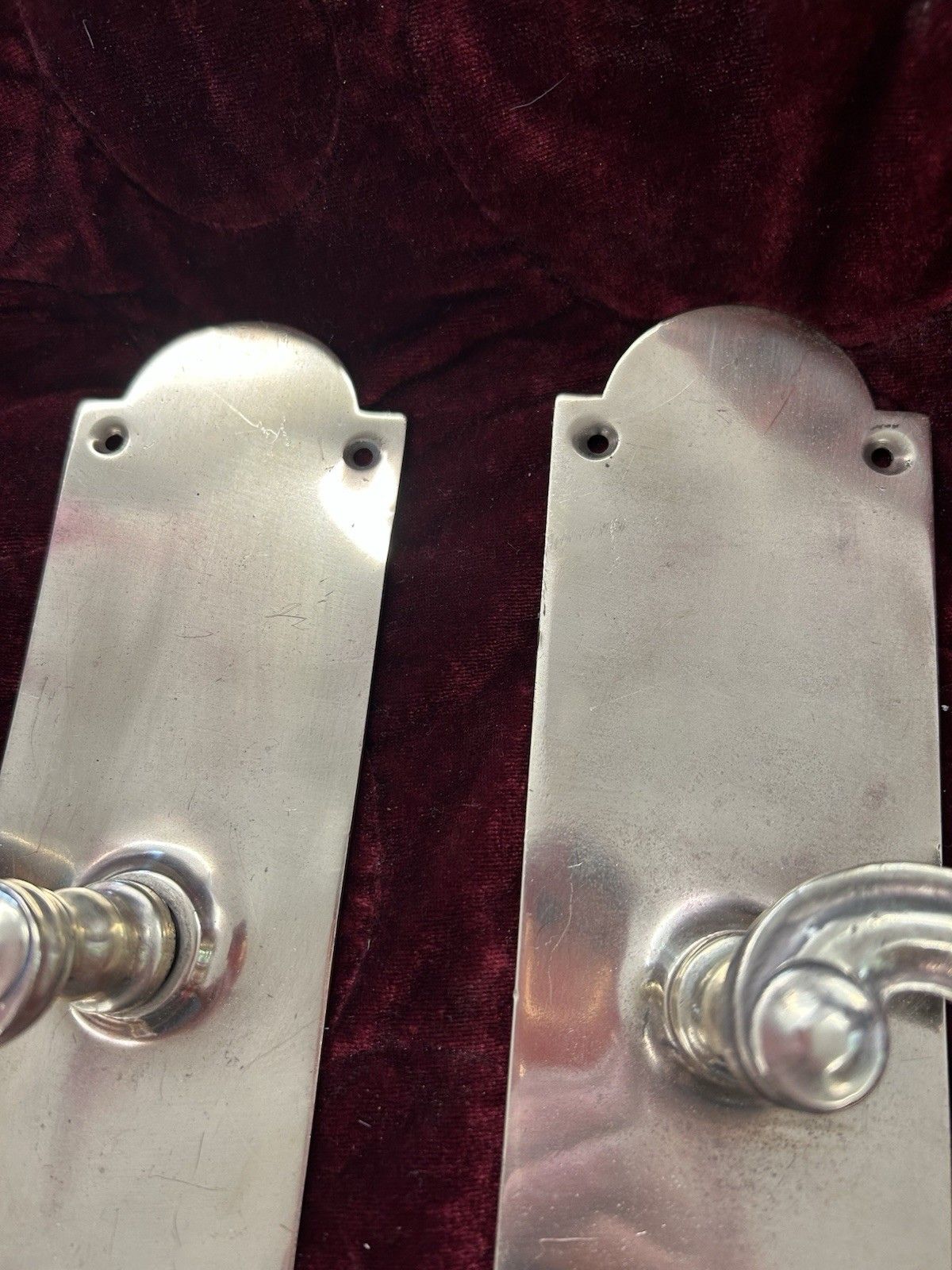 Large Pair Of Antique Brass Door Handles Old Victorian Period Reclaimed Nouveau photo buy
