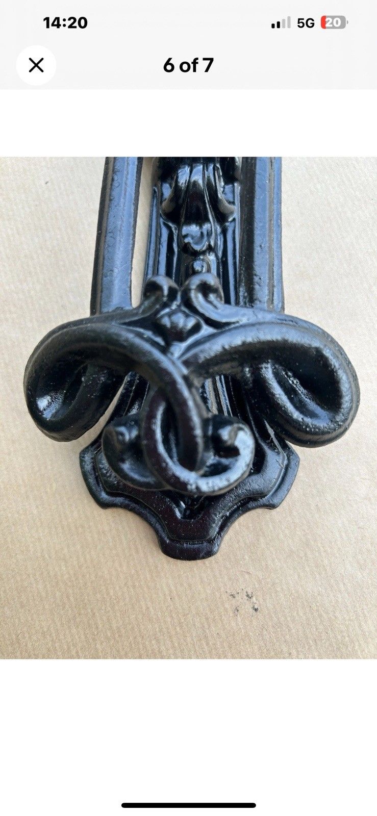 Kenrick Victorian Cast Iron Front Door Knocker Antique Old Period Metal Reclaim photo vinterior